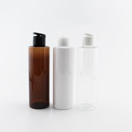 200ml Flat Shoulder Coloured Empty Flip Cap Bottle 200cc Plastic Shampoo Containers PET DIY Bottles For Essential Oil Toner 12Pcs