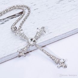 Cross Pendant Necklace for Women Necklace Fashion Crystal Jewelry Accessories Long Sweater Chains Necklaces