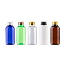 75ml Empty Refillable Plastic Container With Gold Silver Bronze Black Aluminium Screw Cap Lotion Toner Shampoo Bottles For Travel