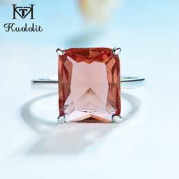 Kuololit Diaspore Sultanite Gemstone Rings for Women Real 925 Sterling Silver Emerald Cutting Engagement Promise Fine Jewellery J1225