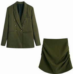 Willshela Two piece set Women suits High Fashion Fitted Blazer Elegant Mini Skirt Chic Lady 2 Woman blazer 220302