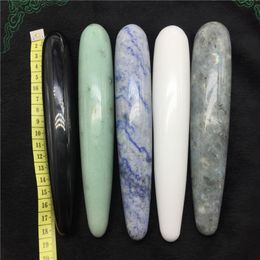 18cm Natural labradorite obsidian crystal wand hand carved massage stick healing crystal gemstone yoni wand wicca meditation 201125