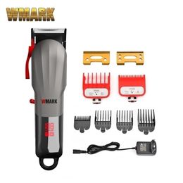 WMARK NG-115 Rechargeable Hair Clipper Cord & cordless Trimmer Cutting machine With LED Battery Display 220216