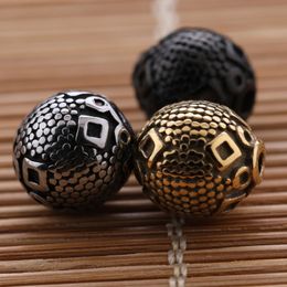 Men and omens DIY Jewellery Making Metal Charms Gold Silver Black 10 MM Round Stainless Steel Loose Beads