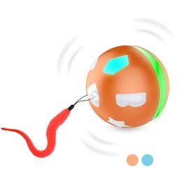 Interactive Cat Toy Ball Smart Electric Automatic Rolling Jumping Ball Led For Cat Dog Intelligent DIY Teaser Toy Usb Charge 201217