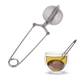 Tea Infuser 304 Stainless Steel Sphere Mesh Tea Strainer Coffee Herb Spice Filter Diffuser Handle Tea Ball LX3747