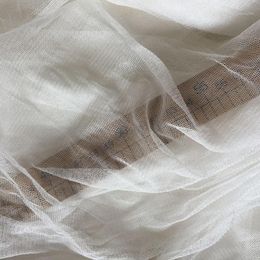 Tessuto Howmay 100% Pure Seta Tulle a maglia 30gsm 135cm bianco trasparente morbido per abito da sposa abito da sera1