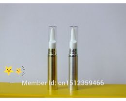 10ML Full plastic AS Vacuum Bottle Eye Gel Pen With Smear And Massage Head Gold Silver ,50 Pieces/Lot