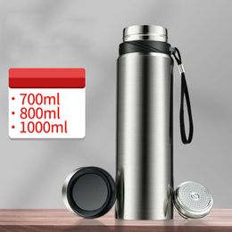 Stainless Steel Thermos Bottle 1000ml Business Vacuum Flask Travel Portable Thermos Insulated Bottles 700/800/1000ml LJ201218