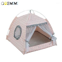 Cat Beds & Furniture Breathable Pet House Cave Puppy Dog Sleeping Bag Cushion Summer Bamboo Mat Design For Cats Bed1