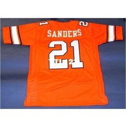 3740 #21 BARRY SANDERS CUSTOM OKLAHOMA STATE COWBOY College Jersey size s-4XL or custom any name or number jersey