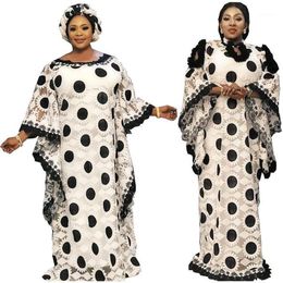 Lace Dresses for Women Plus Size Boubou Robe Femme Fashion African Dress Dashiki Embroidered Flower Kaftan Dress Muslim Abaya1
