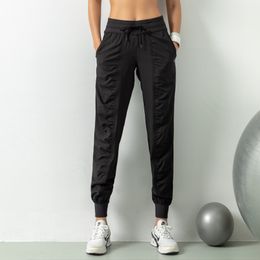 Yoga pants Lace-up elastic waist jogging pants Yoga running wear exercise loose and breathable Liu comfortable fitness wear women's pants running casual pants