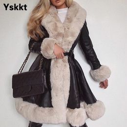 Winter Jacket Women Fur Coat Elegant Warm Long Sleeve Parka Streetwear Casual Female Oversized Faux Fur Jacket Outwear 201110