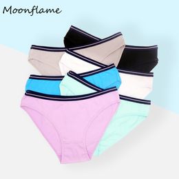 Moonflame 5 pcs/lots New Arrival 2020 Ladies Underwear Cotton Solid Colour Women Briefs Panties LJ200822