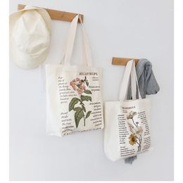 Storage Bags Canvas Bag Women's Shoulder Fashion Korean Cotton Shopping Shopper Ladies Hand Tote For Women 2022
