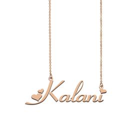 Kalani name necklaces pendant Custom Personalized for women girls children best friends Mothers Gifts 18k gold plated Stainless steel