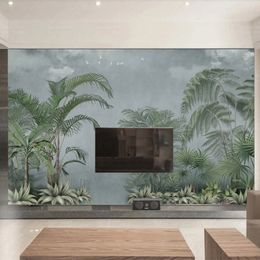 Custom Photo Wallpaper European Style Retro 3D Tropical Rainforest Plant Forest Mural Living Room Bedroom Home Decor Wallpapers