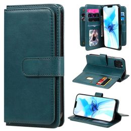 10 card wallet case For iphone 12 mini 11 Pro Max Magnetic Leather Phone Case for Samsung S20 FE A71 Note 20 Ultra