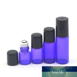 Free Shipping 50pcs 1ml 2ml 3ml 5ml Perfume Sample Empty Purple-blue Glass Roller Bottle Essential Oil Roll-On Bottle