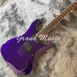 Custom Grand 6 Strings Flamed Maple Top Electric Guitar Neck Through Body in Purple