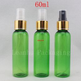 60ML Green Plastic Packaging Makeup Bottle With Fine Spray Pump ,Mini Sample Container,Portable Travel Skin Care Water Bottlesgood package