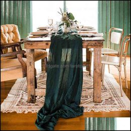 Table Runner Cloths Home Textiles & Garden Wed Decor Cotton Gauze Runners And Tablecloths Lovely Green Chairs Reusable Muslin Party 62 X400C