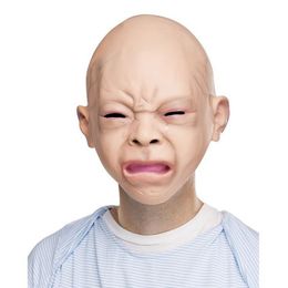 Novelty Latex Rubber Creepy Cry Baby Face Head Mask Halloween Party Costume Decorations Y200103