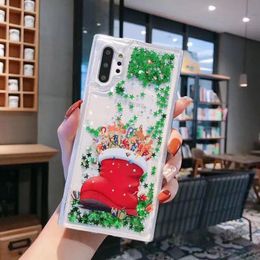 New Luxury Shiny Mobile Phone Protective Case For Samsung s8 note10 plus Christmas Quicksand Glitter Mobile Phone Case for IPhone xs max