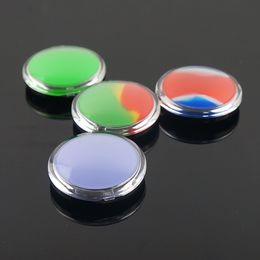 Round style silicone Accessories Container 6ML jars Non-Stick Concentrate stash Jar Plastic Case BB Cushion Wax Oil tool holder