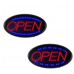 LED Neon Open Sign Vertical Novelty Lighting with Flashing Mode Indoor Electric Light up Signs for Stores (19 x 10 in) Includes Business