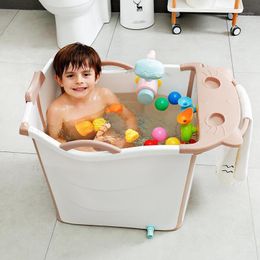 Bathing Tubs & Seats Children's Bath Barrel Foldable Baby Large Sitting Folding Tank Household