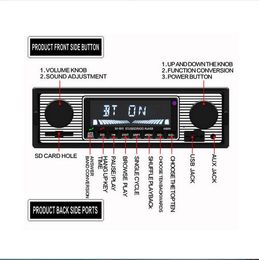 Vintage Car Radio Modern Bluetooth MP3 Player AUX Classic Cars Stereo Remote225p