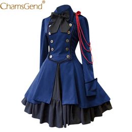 Women Girls Japanese Vintage Gothic Lolita Dress Cosplay Costume Bowknot Long Sleeve Plus Size Dresses Apparel S-5XL