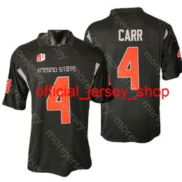 NCAA College Fresno State Football Jersey Derek Carr Black Size S-3XL All Stitched Embroidery