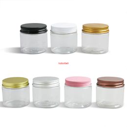 high qualtity24 x Travell 60g Clear Make Up Cream Jar With Metal lids 60cc Transparent Cosmetic Pet Containers for use