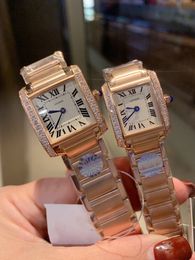 Classic new brand square quartz watch blue pin stainless steel clock diamond rectangle wristwatch 25 20mm