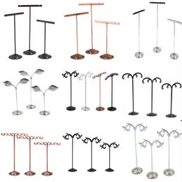 Wrought iron metal earring rack three-piece counter hanging ear line shelf storage display