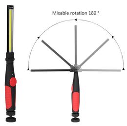 Multi-function COB LED Magnetic Work Flashlight Light usb rechargeable Inspection Lamp Torch With Hook Camping Cycling Car Repair Light