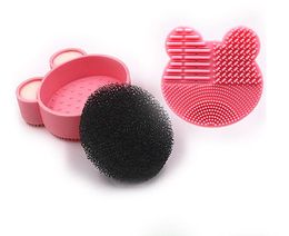 Makeup Brush Cleaner Silicone Washing Cleaning Sponge and Mat Cosmetic brushes Clean Scrubber Foundation Cleaning Pad Make up Tool 2021