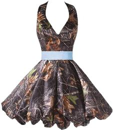 Halter Short Camo Prom Dresses With Plus Size women Formal Evening Cocktail Homecoming Party Gowns Robe De Soiree