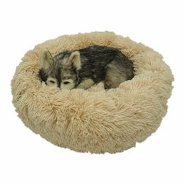 Dog Bed Long Plush Round Cat House For Small Large Medium Pets Puppys Overseas Warehouse Dropshipping 201223