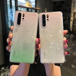 Glitter Transparent Phone Case For Samsung Galaxy A51 A71 A10S A20 A50 A70 A80 S10 Lite S20 S9 Note 9 Note 10 Plus soft cover