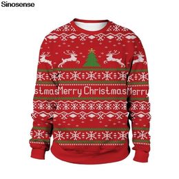 Unisex Ren geyiği Çirkin Noel Kazak Erkek Kadın Yenilik 3D Baskılı Noel Kazak Kazak Tatil Partisi Noel Jumper 201105