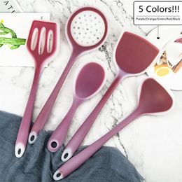 5Pcs Cooking Tools Set Utensils Kitchen Accessories Food Grade Silicone Non-Stick Temperature Resistance Cookware Kitchen Tools 201223