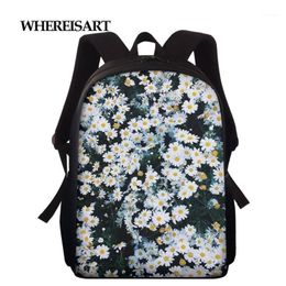 School Bags WHEREISART Girls Back To MultiPurpose Backpack Vintage Floral Pattern Women Travel Hiking Lightweight Mochila Bolsa