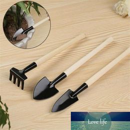 3pcs/set Mini Garden Tool Kit Plant Gardening Shovel Spade Rake with Handle for Home Garden