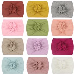 wool combs UK - Free DHL INS 12 Colors Baby Headbands Girls Soft Headwrap Newborn Stretchy Turban Plain Headwear Bebe Photo Prop Hair Accessories