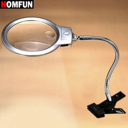 HOMFUN Daimond Painting Full 5D Square/ Round Led Magnify Glass Diamond Painting magnifier Tools Gift 201201