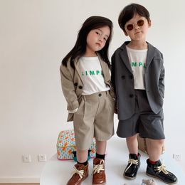 Spring Autumn boys girls fashion suit clothes sets children suit jacket and short suit pants 2 pcs sets 201031